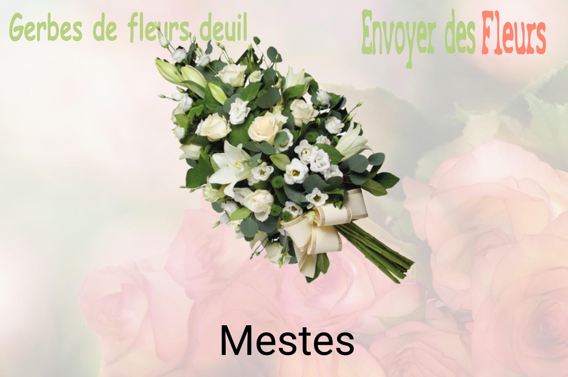 Gerbe de fleurs de deuil livrée à Mestes